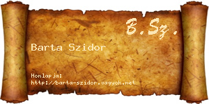 Barta Szidor névjegykártya